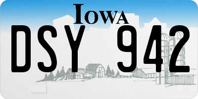 IA license plate DSY942