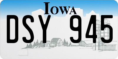 IA license plate DSY945