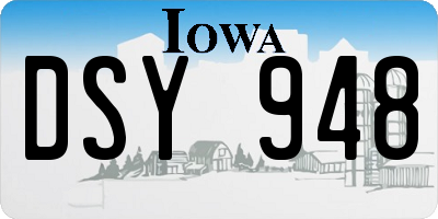 IA license plate DSY948