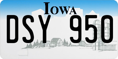 IA license plate DSY950