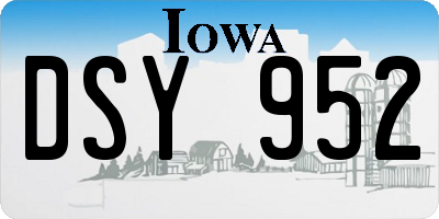 IA license plate DSY952