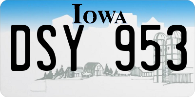 IA license plate DSY953