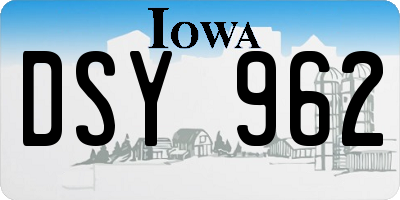 IA license plate DSY962
