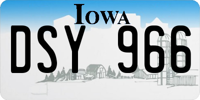 IA license plate DSY966