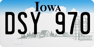 IA license plate DSY970