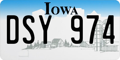 IA license plate DSY974