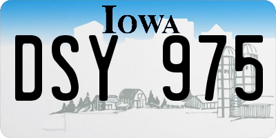 IA license plate DSY975