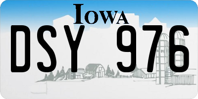 IA license plate DSY976