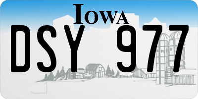 IA license plate DSY977