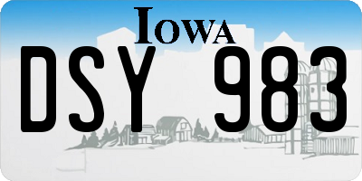 IA license plate DSY983