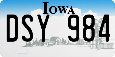 IA license plate DSY984