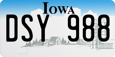 IA license plate DSY988