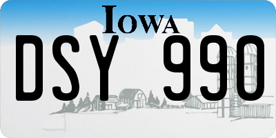 IA license plate DSY990