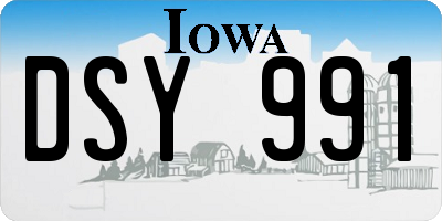 IA license plate DSY991