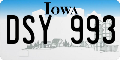 IA license plate DSY993