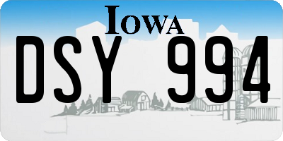 IA license plate DSY994