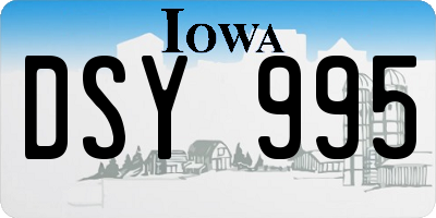 IA license plate DSY995