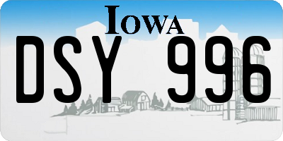 IA license plate DSY996