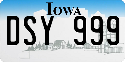 IA license plate DSY999