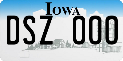 IA license plate DSZ000