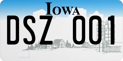 IA license plate DSZ001