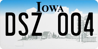 IA license plate DSZ004