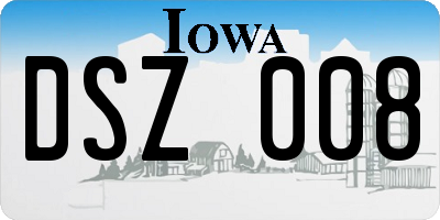 IA license plate DSZ008