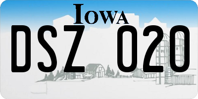 IA license plate DSZ020