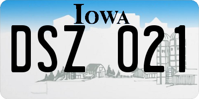 IA license plate DSZ021