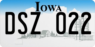 IA license plate DSZ022