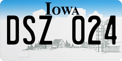 IA license plate DSZ024