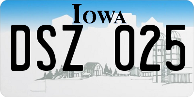 IA license plate DSZ025