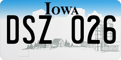 IA license plate DSZ026