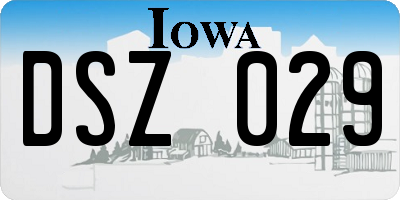 IA license plate DSZ029