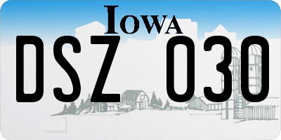 IA license plate DSZ030