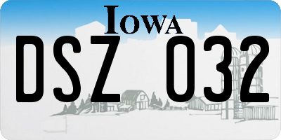 IA license plate DSZ032