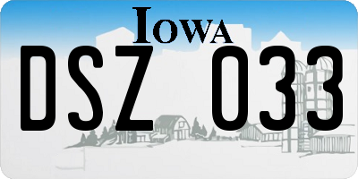IA license plate DSZ033