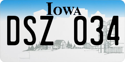IA license plate DSZ034