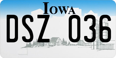 IA license plate DSZ036