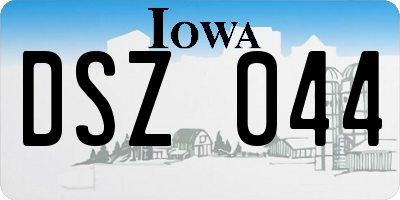 IA license plate DSZ044