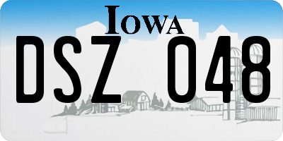 IA license plate DSZ048