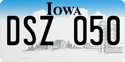 IA license plate DSZ050