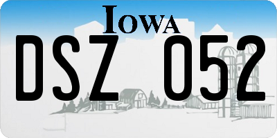 IA license plate DSZ052