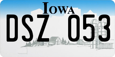 IA license plate DSZ053