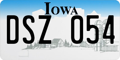 IA license plate DSZ054