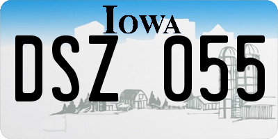 IA license plate DSZ055