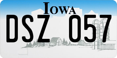 IA license plate DSZ057