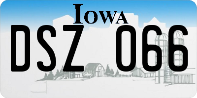 IA license plate DSZ066