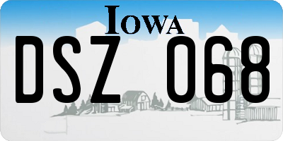IA license plate DSZ068