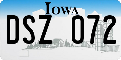 IA license plate DSZ072